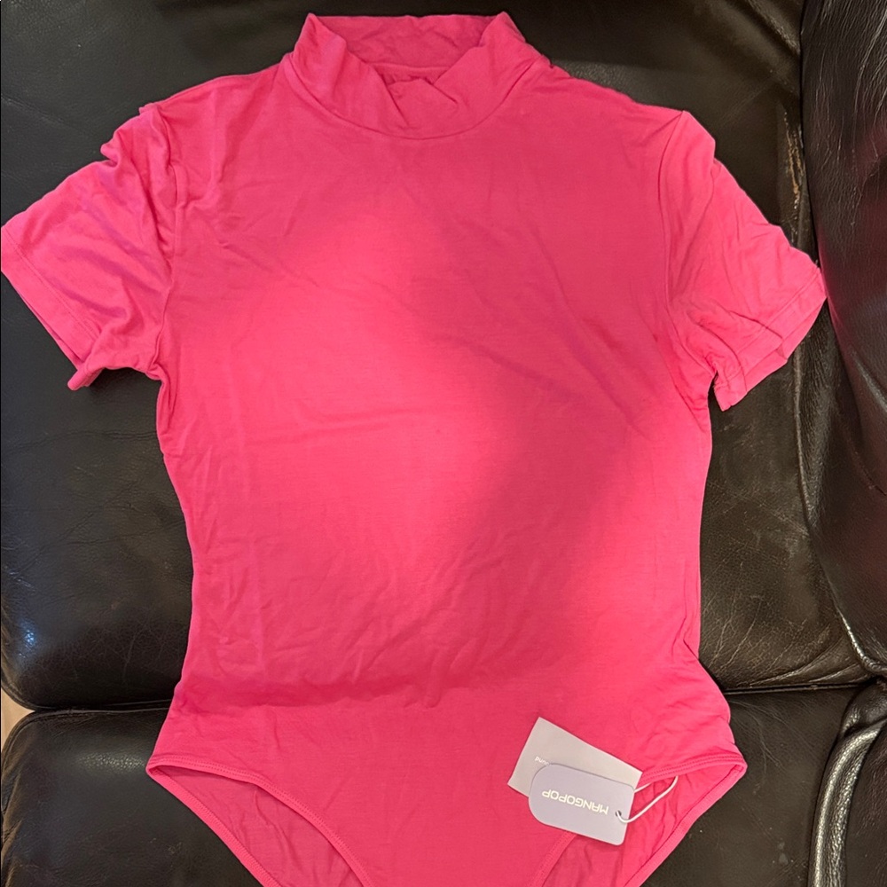 Chic Pink High-Neck Bodysuit